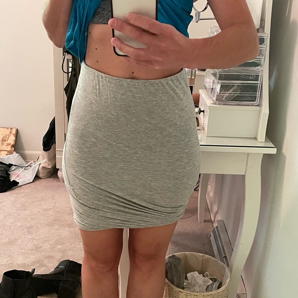 Ruched cotton skirt